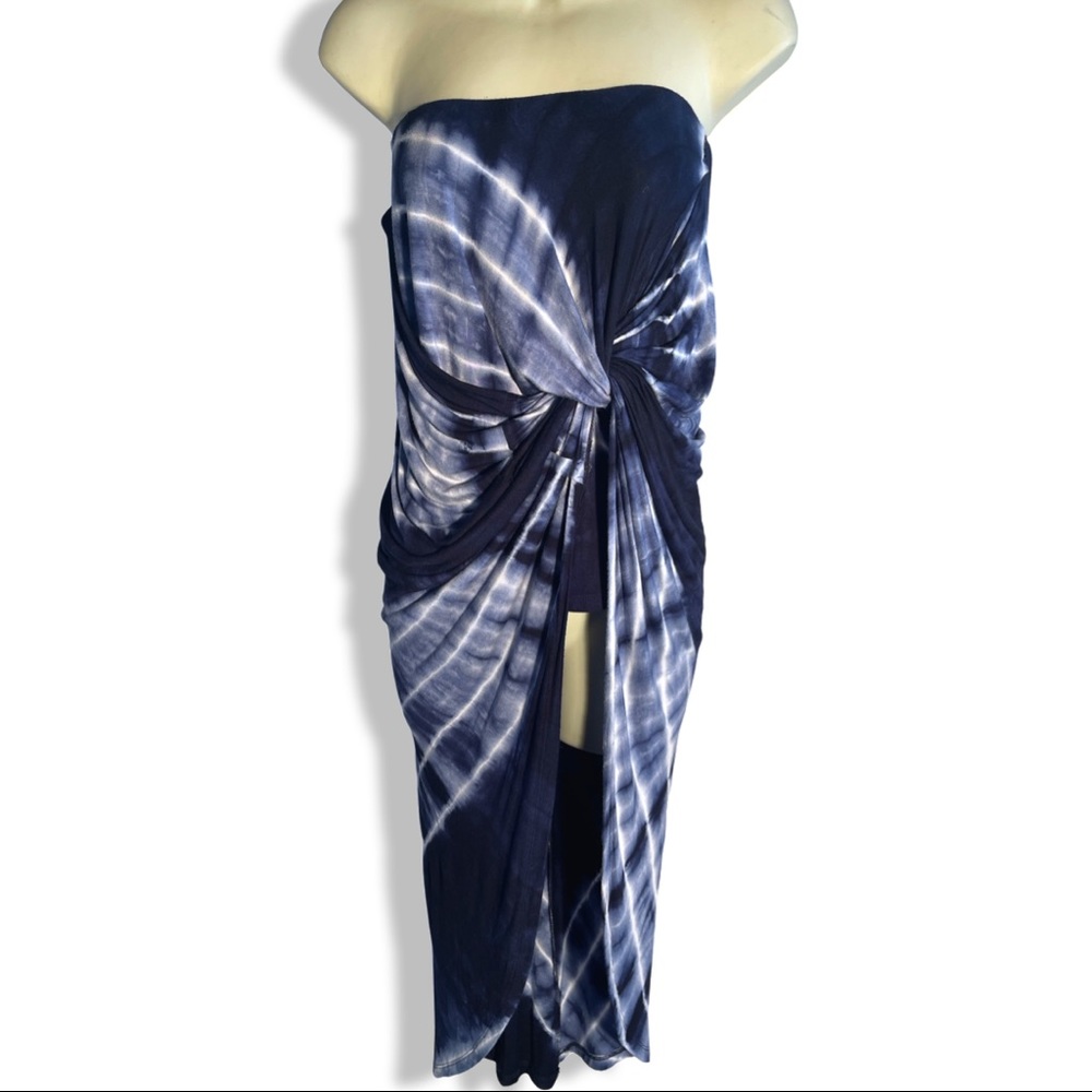 Tie Dye Blue & White Swimsuit Cover up Dress  Size M
